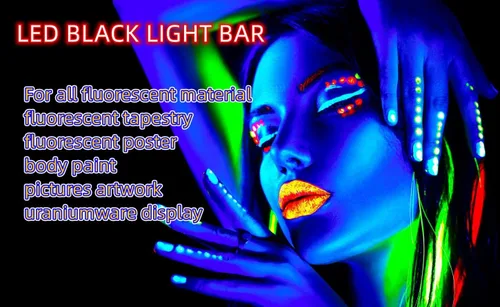 Miniatura 4 de THLIFURE Barra de luz negra UV USB DC 10 W 1 pie LED barra de luz negra tira de luces para dormitorio, pintura fluorescente, póster de fiesta, imán