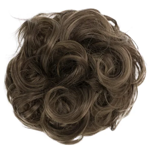 Miniatura 29 de CAISHA Postizo Grande Scrunchy Recogido Peinado Nupcial Rizado Moño Despeinado Marrón Chocolate Oscuro G2E