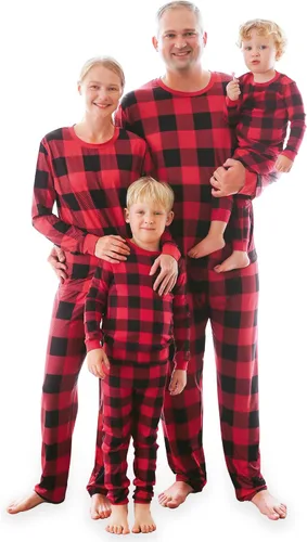 Miniatura 76 de VAENAIT BABY Infant Toddler Kids Adult Couple Family Matching Women Men Christmas Pjs Xmas Holiday Buffalo Plaid Pajama Set