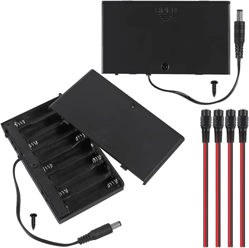 Miniatura 12 de 5 piezas Soporte de caja de batería de 2 AA con enchufe USB hembra 2 AA Caja de batería de alimentación con interruptor de encendido/apagado