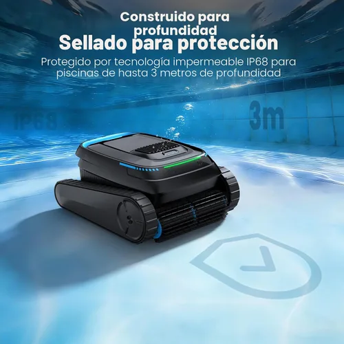Miniatura 8 de Aspiradora robótica PC10, robot limpiador de piscina inalámbrico para piscinas enterradas y sobre el suelo, navegación inteligente, potencia