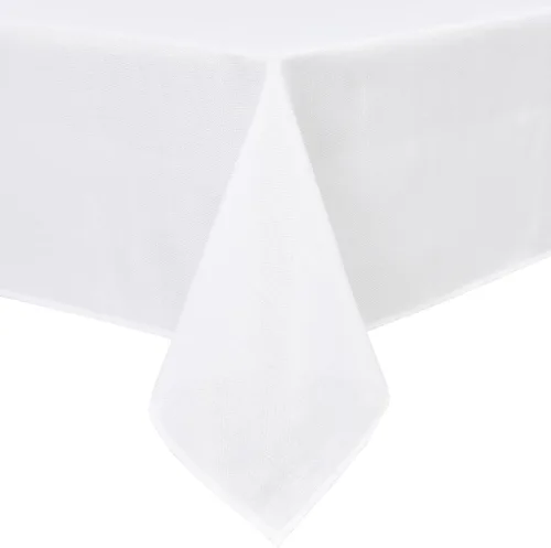 Hiasan Mantel rectangular de lino sintético, resistente a las arrugas y a las manchas, mantel lavable para cocina, comedor, funda de mesa de Blanco