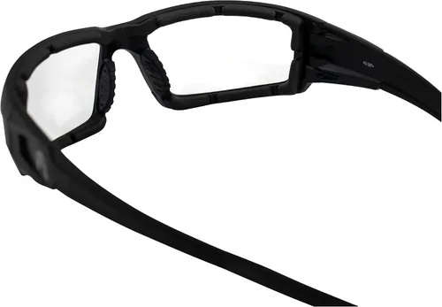 Miniatura 5 de Alpha Omega AO5 - Lentes de sol de motocicleta acolchados de espuma Z87.1 para hombres o mujeres, montura negra, lentes transparentes
