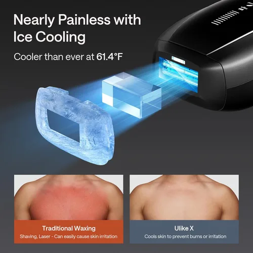 Miniatura 3 de Ulike Dispositivo de depilación X IPL, depilación láser con enfriamiento de hielo, luces dobles y sensor de piel para una depilación casi indolora