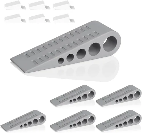 Miniatura 19 de HOMOTEK Paquete de 2 topes de puerta de goma con forma de cuña para puertas de puerta, protectores de pared para piso e parte inferior de la puerta