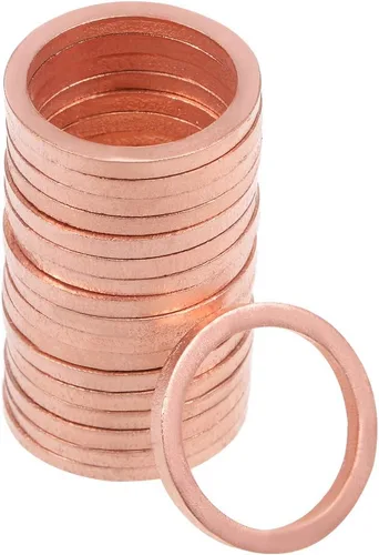 Miniatura 9 de uxcell Anillo de sellado plano de cobre M18 x 0.945 in x 0.059 in para tuerca de tornillo