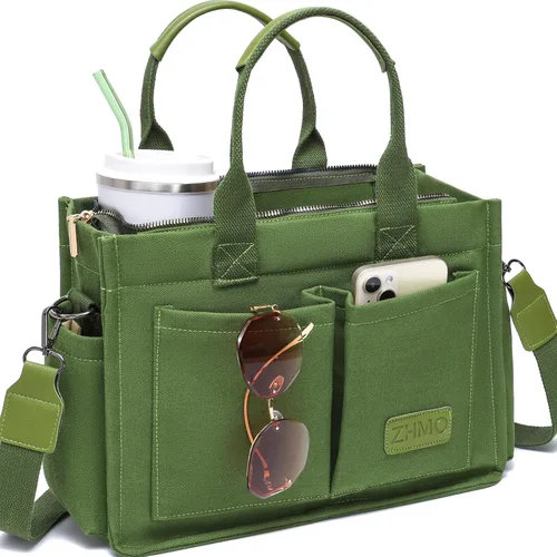 Miniatura 19 de ZHMO Bolso de lona para mujer, bolsos cruzados para mujer, bolsos de trabajo para computadora portátil, bolso grande de mano para enfermera