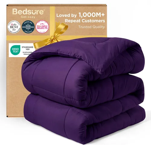 Miniatura 60 de Bedsure Relleno de edredón – Edredones acolchados tamaño King, edredón para todas las estaciones, ropa de cama alternativa de plumón suave, con 8