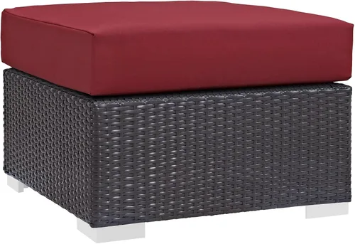 Miniatura 29 de Modway EEI-1911-EXP-ORA Convene - Muebles otomanos cuadrados de tela para patio, muebles de exterior, color naranja espresso Espresso Naranja