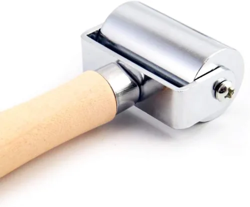 Miniatura 6 de Herramienta de laminación de pegamento de cuero con rodillo de borde de prensa de cuero, herramienta de platina (2.362 in/2.4 pulgadas)