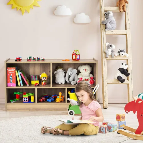 Miniatura 2 de Costzon Organizador de almacenamiento de juguetes para niños, almacenamiento escolar de 5 secciones para organizar libros, juguetes, estantería