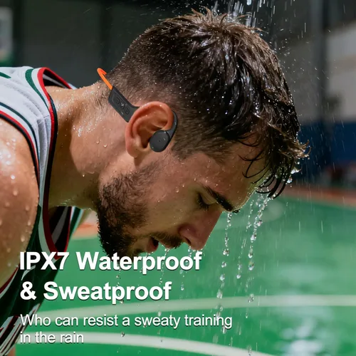 Miniatura 3 de Auriculares de conducción ósea, auriculares Bluetooth inalámbricos impermeables IPX7, auriculares de oreja abierta, micrófono integrado Bluetooth