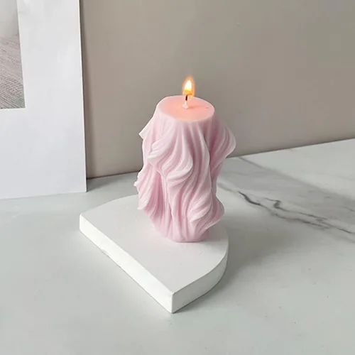Miniatura 6 de Molde de vela torcida de onda geométrica de pilar irregular de silicona para velas de jabón, molde de fondant para pastel de caramelo de chocolate