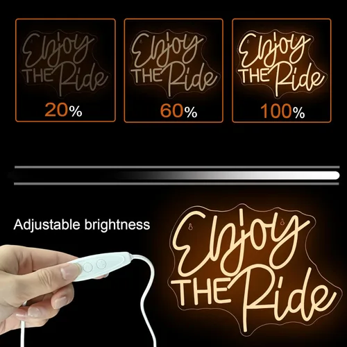 Miniatura 4 de NOSUN Disfruta la Carrera Letrero de Neón Letreros Deportivos de Neón Luz LED Letrero Logo Gimnasio Decoración para Gimnasio en Casa Luz de Neón