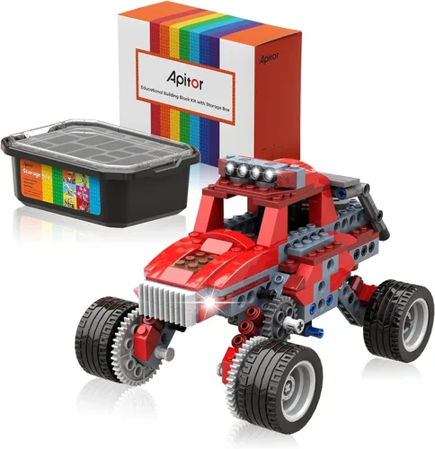 Miniatura 9 de Apitor Kits Robot E STEM - Incluye organizador de almacenamiento grande, juguetes de construcción eléctricos 14 en 1 con materiales de aprendizaje