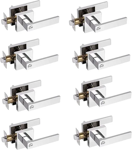 Miniatura 34 de Probrico Paquete de 4 manijas de puerta simuladas en negro mate, manijas interiores que no giran, manijas reversibles resistentes para interiores
