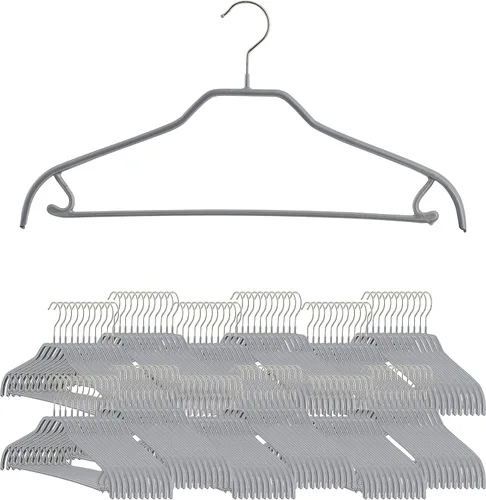 Miniatura 8 de MAWA by Reston Lloyd Silhouette Series - Percha antideslizante para ahorrar espacio con barra y gancho para pantalones y faldas, estilo 41/FRS, Negro