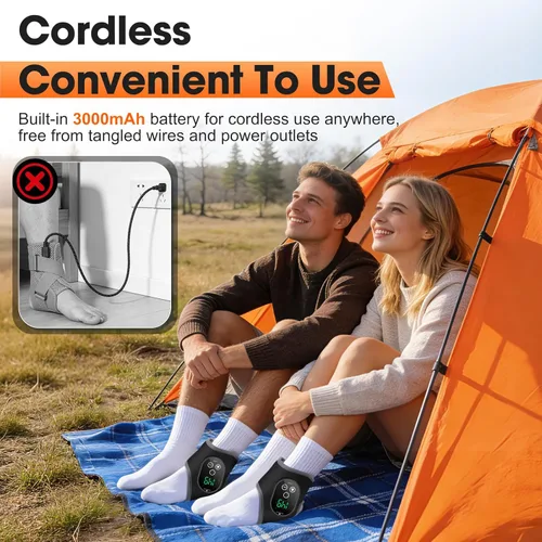 Miniatura 5 de 2 almohadillas térmicas inalámbricas de tobillo, masajeador de pies y tobillos con calor, envoltura térmica recargable, 3 vibraciones y 4 modos