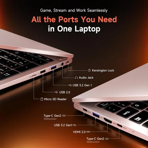 Miniatura 9 de NIMO Laptop para juegos 2026, AMD R7 7735HS (8C/16T, hasta 4.75GHz, Beat i7-12650H) 16GB DDR5 RAM 256GB SSD Computadora comercial con pantalla FHD