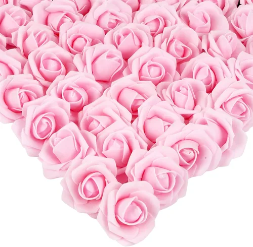Miniatura 33 de Rosas artificiales, 200 piezas de cabezas de flores de rosas artificiales para manualidades, rosas de espuma de 1.97 pulgadas, cabezas de rosas Rosa