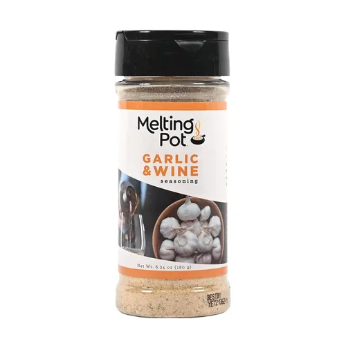 The Melting Pot Condimento para ajo y vino – Mezcla de condimentos de ajo sabrosa de los restaurantes The Melting Pot para carne, mariscos y