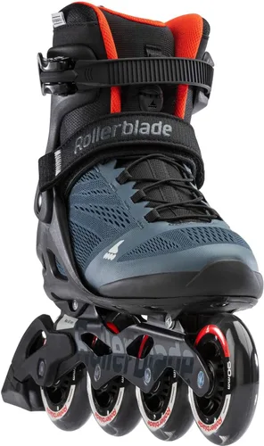 Miniatura 4 de Rollerblade Macroblade 90 Patines en línea de fitness para hombres adultos, Azul Orión/Naranja Picante, Patines en línea de rendimiento