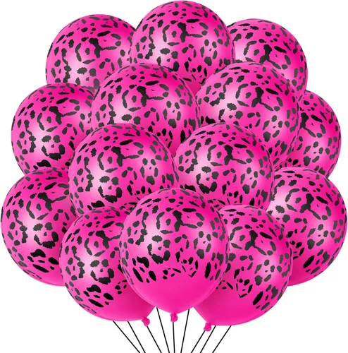 Miniatura 20 de Gejoy 36 globos dorados con estampado de guepardo de 12 pulgadas, globos con estampado de leopardo, safari, selva, animales, decoraciones de látex