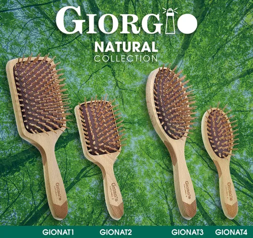 Miniatura 8 de Giorgio Cepillo de pelo de cerdas de madera respetuoso con el medio ambiente, cepillo para desenredar pequeño y cepillo de crecimiento del cabello