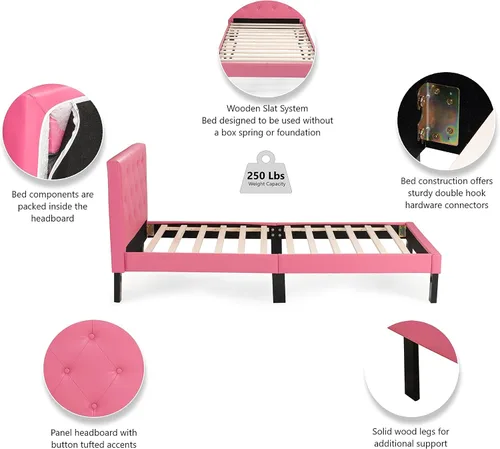 Miniatura 8 de Poundex - Cama tapizada de poliuretano, Vinilo