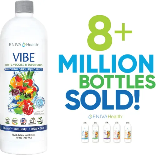 Miniatura 8 de Eniva Health Vibe Liquid Multivitamins Suplementos minerales con vitaminas A, B12, C, D, E y aminoácidos Suplemento diario de frutas y verduras