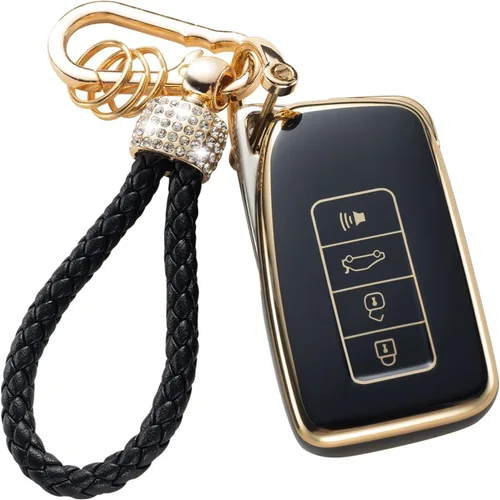 Miniatura 10 de Gematay Funda protectora para llavero VW Volkswagen con cordón para llavero, compatible con VW Jetta Golf Polo MK7 Passat Beetle Smart Key Case