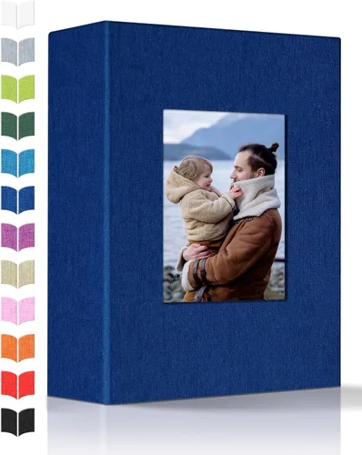 Miniatura 29 de Álbum de fotos Artfeel 4x6 con 300 bolsillos, álbumes de fotos deslizables, libro de memorias con cubierta de lino y ventana frontal, libro de fotos