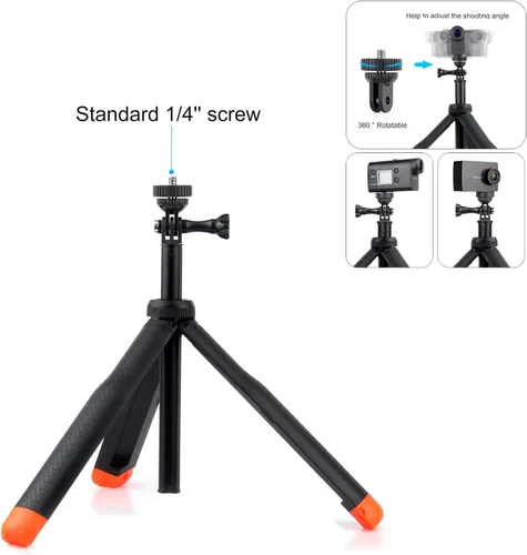 Miniatura 4 de GEPULY Palo de selfie impermeable de 9'' a 27'' pulgadas, agarre flotante de mano para GoPro Hero 13 12 11 10 9 8 7 6 5 4 3 Fusion, Max, la mayoría