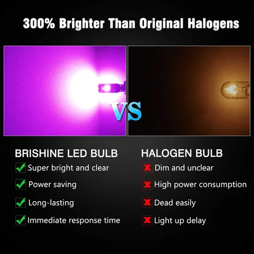 Miniatura 2 de 10 bombillas LED T5 extremadamente brillantes rosa púrpura 3014 chipsets 74 2721 37 73 17 bombillas LED para interior del tablero de instrumentos