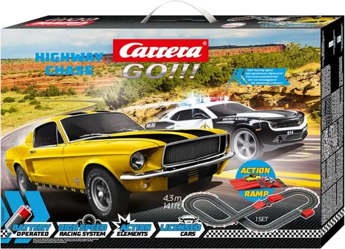 Miniatura 2 de Carrera 63519 Policía, conjunto de pista de carreras para auto ranurado eléctrico a escala 1:43 con rampa de salto