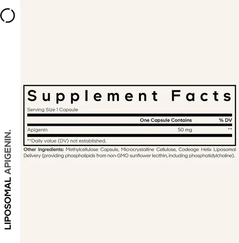 Miniatura 2 de Codeage Suplemento de apigenina liposomal, suministro de 3 meses, extracto diario de manzanilla flavonoide, complejo de fosfolípido liposomal