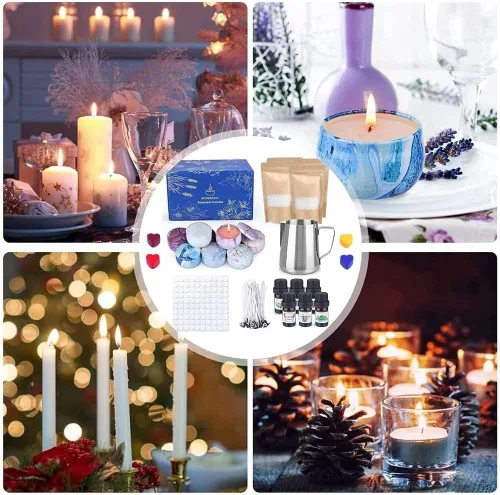 Miniatura 6 de Kit de fabricación de velas SUPERSUN para adultos - Regalo DIY de Navidad para principiantes, incluye cera de abejas, aceites esenciales, tintes