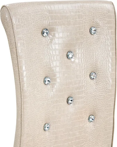 Miniatura 7 de gopop Juego de 2 sillas de comedor Juego de sillas de cocina modernas Cojín de piel sintética Patas de metal de alta resistencia Respaldo