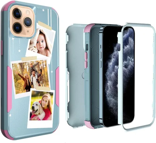 Miniatura 19 de Funda de fotos personalizada para iPhone 11 Apple Phone Plaid Collage - Imagen personalizada para hacer fotos en 3 híbridos gruesos resistentes