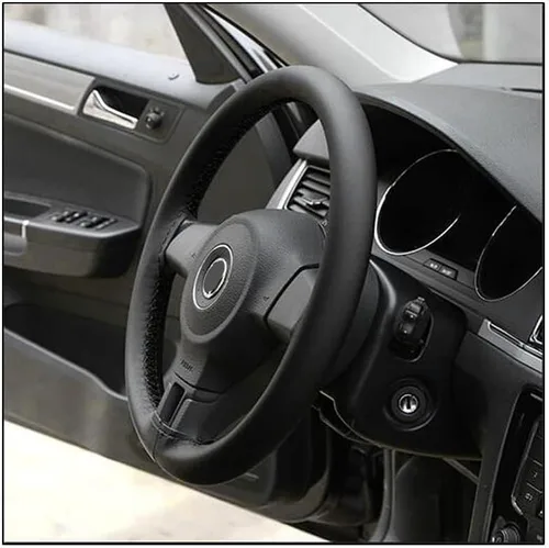 Miniatura 7 de AUTOXBERT Funda de volante de 38 cm/15 pulgadas de piel con costura, funda de volante transpirable y antideslizante para Nissan Qashqai Toyota Camry