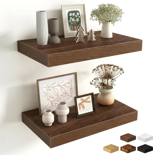 Miniatura 83 de Estantes flotantes de 48 pulgadas para pared, estante de chimenea de 10 pulgadas de profundidad, estantes flotantes de madera para pared, estantes