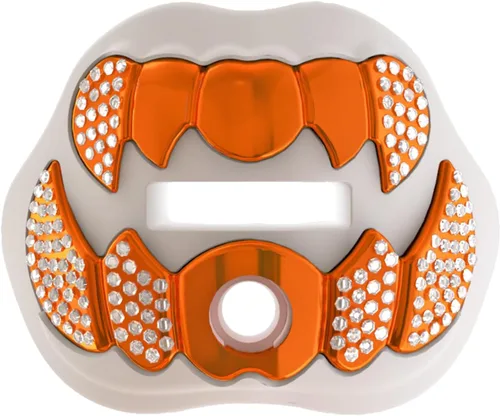 Miniatura 10 de LeCool Protector bucal de fútbol con correa conectada, 3D Beast Chrome, protector bucal para adultos y jóvenes, pieza para deportes para máximo