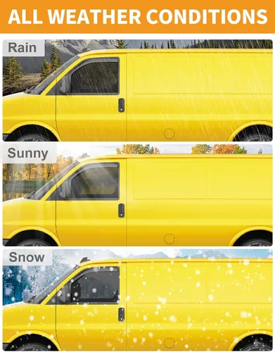 Miniatura 7 de Protectores de lluvia de ventana en canal para Chevy Express Van 1996-2026 y GMC Savana 1996-2026, deflectores de ventana extra duraderos, viseras