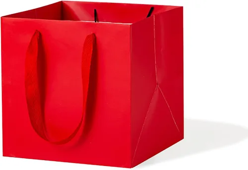 Miniatura 17 de Bolsa de regalo de papel kraft pequeña con fondo cuadrado con asas (kraft natural, 4 x 4 x 4 pulgadas, 10 unidades)
