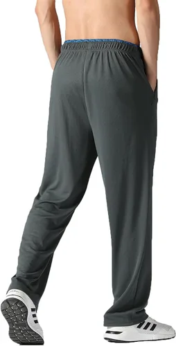 Miniatura 19 de Pantalones deportivos para hombre con bolsillos con cremallera, pantalones deportivos ligeros, pantalones de entrenamiento holgados atléticos
