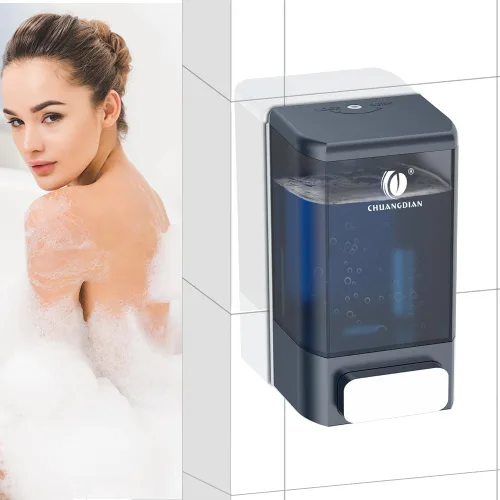 Miniatura 7 de Dispensador manual de jabón para baño y cocina, dispensador de jabón para baño, ducha, champú, gel, recipiente de plástico líquido, 34 onzas, gris