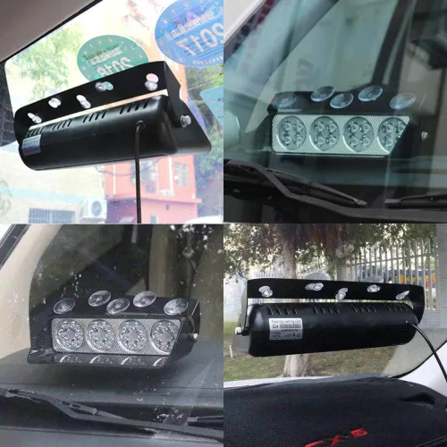 Miniatura 6 de 24 LED 9.5 pulgadas ámbar asesor de tráfico barra de luces estroboscópicas con 18 patrones de flash LED de aplicación de la ley luz de advertencia