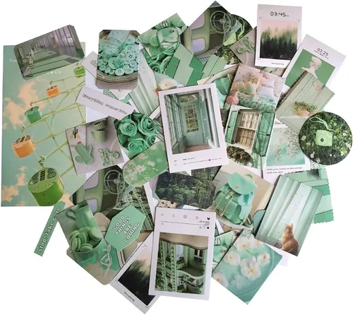Miniatura 2 de Kawaii Washi - Juego de calcomanías con imagen ligera, puesta de sol, paisaje, cielo soleado, caramelo, cosas verdes, calcomanías decorativas