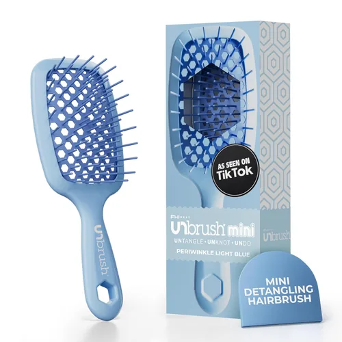 Miniatura 12 de FHI Heat UNbrush - Mini cepillo desenredante para cepillado sin dolor en todo tipo de cabello húmedo o seco, cerdas antiestáticas Duoflex duraderas