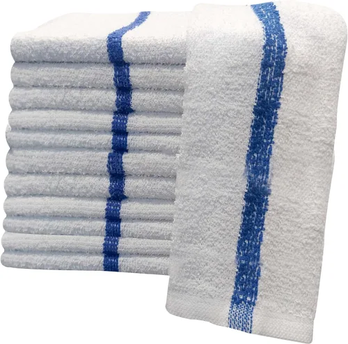 Miniatura 11 de Terry Bar Mop Blue Stripe [6 Pack - 16" x 19"] Blue Dish Towels for Kitchen, 100% Cotton, Reusable Dish Rags, Ultra Soft, Durable & Quick-Dry